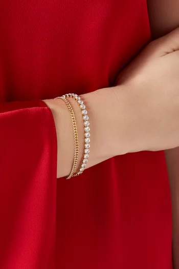 سوار لوف مرصع بالكريستال معدن مطلي ذهب عيار 18‏