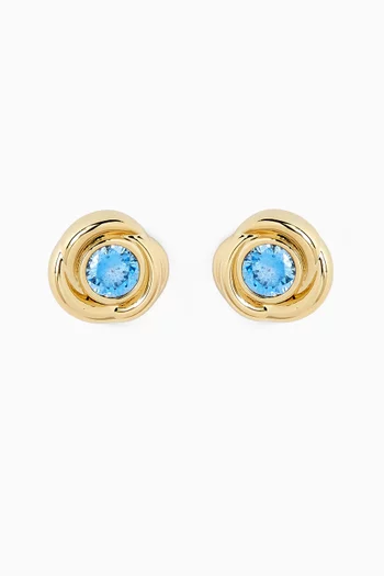 Carlo Topaz Crystal Stud Earrings in 18kt Gold-plated Metal