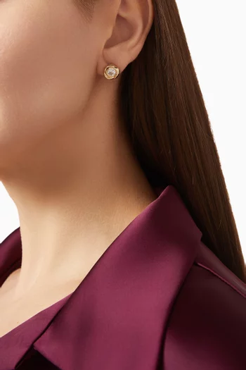 Carlo Crystal Stud Earrings in 18kt Gold-plated Metal
