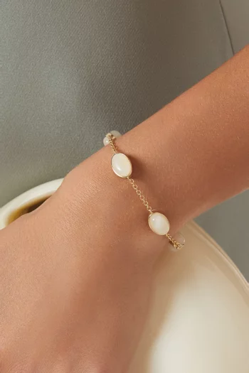Malvo Moonstone Chain Bracelet in 18kt Gold-plated Metal