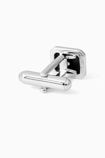 Emerald-cut Onyx Cufflinks in Sterling Silver