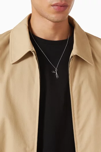 قلادة بتصميم مقص فضة إسترلينية