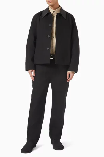 Dover Leather Collar Barn Jacket in Canvas