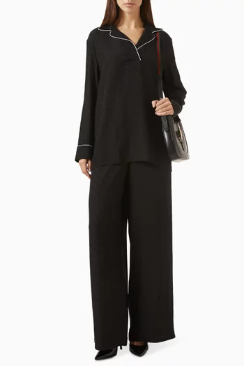 تي شيرت بنقشة لجام الحصان حرير جاكار