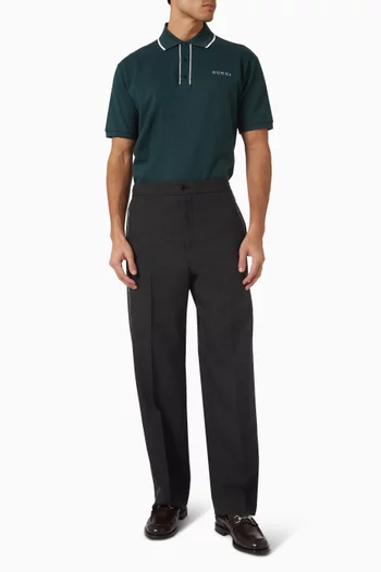 Embroidered Polo Shirt in Cotton Piquet