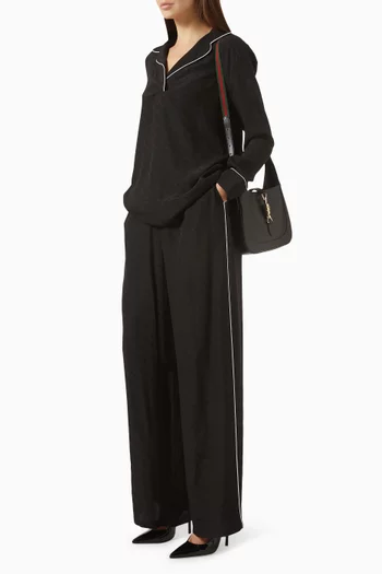 بنطال بنقشة لجام الحصان حرير جاكار