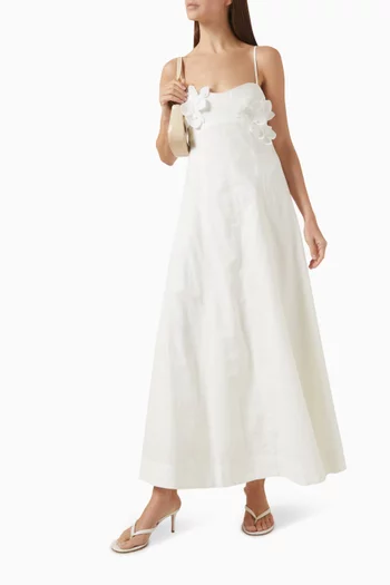 فستان روزيل متوسط الطول مزيج كتان