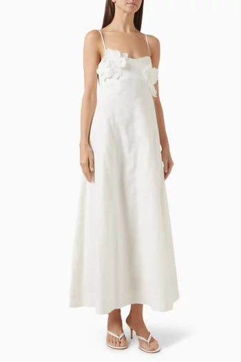 فستان روزيل متوسط الطول مزيج كتان