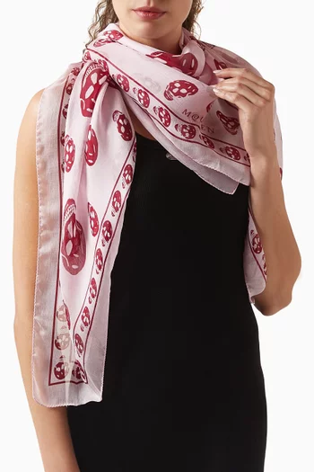 فولار بنقشة جمجمة شيفون حرير