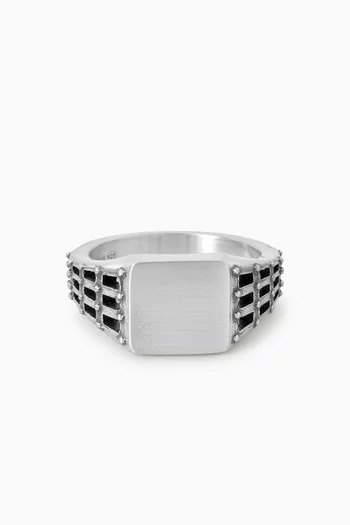 Portcullis Ring in Sterling Silver