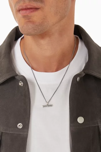 Helix T Bar Necklace in Sterling Silver