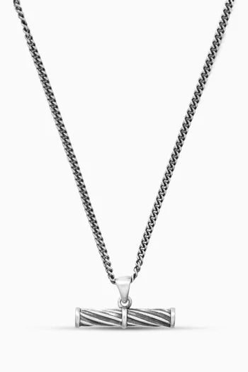 Helix T Bar Necklace in Sterling Silver