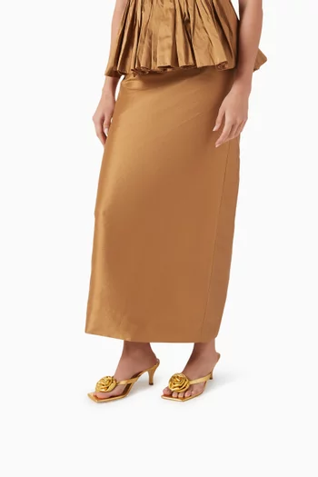 Double Fleur 70 Mules in Leather