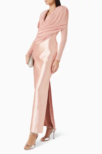 فستان ايمينانس طويل بدرابيه