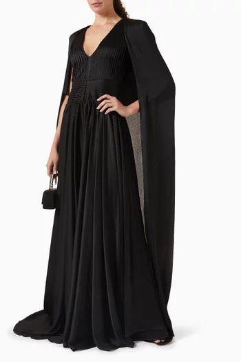 فستان نور طويل بكاب