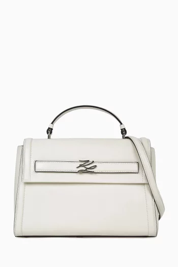 Medium K/Autograph Top-handle Bag in Leather