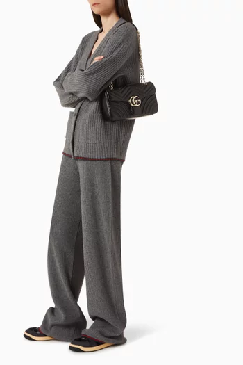 Medium GG Marmont Shoulder Bag in Lambskin Leather