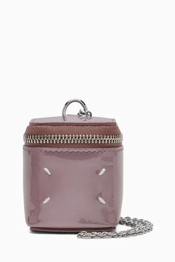 Mini Cube Chain Bag in Patent Leather