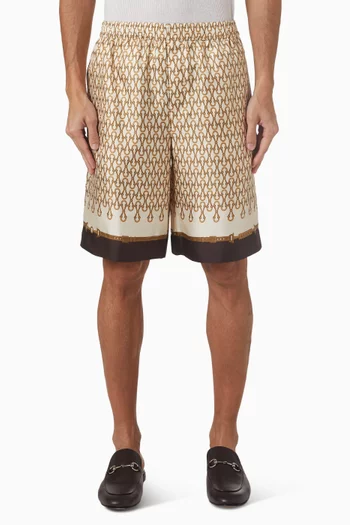 Printed Shorts in Silk Twill