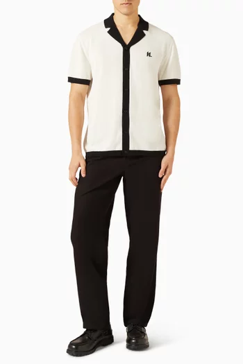 Monogram Knitted Polo Shirt in Cotton