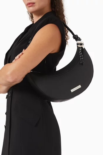 K/Ikon Halfmoon Shoulder Bag in Faux Leather