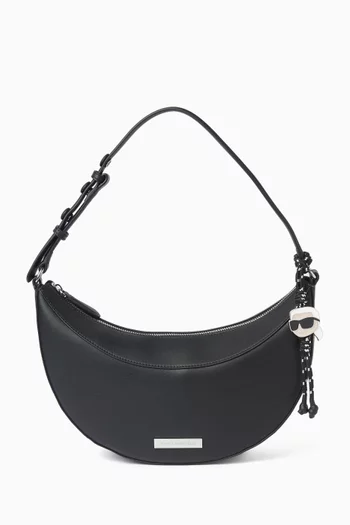 K/Ikon Halfmoon Shoulder Bag in Faux Leather