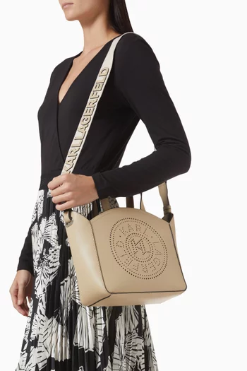 Small K/Circle Tote Bag in Leather