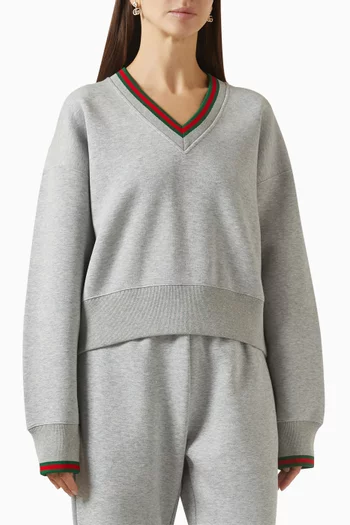 Web-trim Sweatshirt in Cotton Jersey