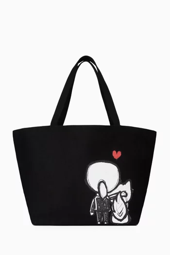 Ikon Hearts Tote Bag in Woven Cotton