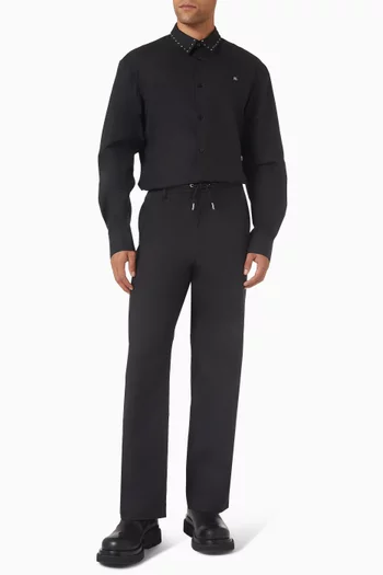 قميص بحلي وشعار الماركة قطن عضوي