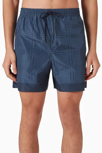 Printed Swim Shorts in Poplin