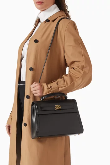 Medium K/Autograph Top-handle Bag in Leather