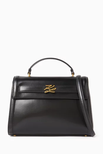 Medium K/Autograph Top-handle Bag in Leather