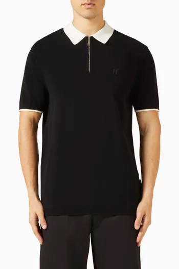 Contrast Collar Polo Shirt in Cotton