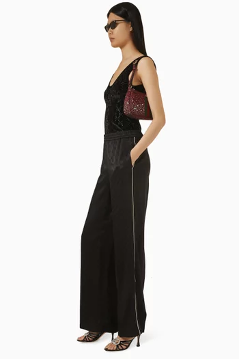 GG Jacquard Wide-leg Pants in Satin