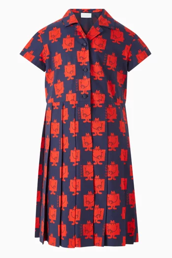 فستان بنمط قميص مزين بطبعة