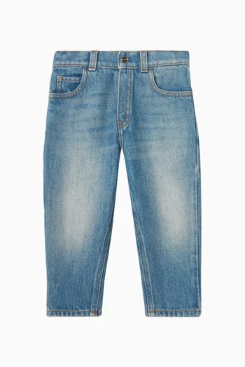 بنطال جينز دينم بشعار الماركة