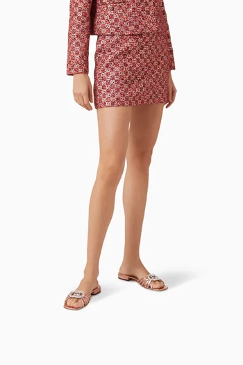 GG Crystal Slide Sandals in Leather