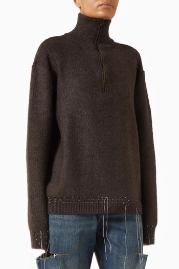 Quarter-zip Sweater in Wool Blend
