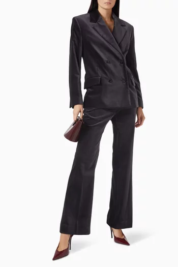 Double-breasted Blazer in Velvet