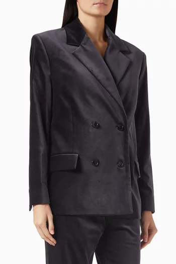 Double-breasted Blazer in Velvet