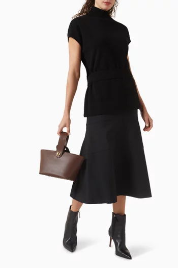 Curved A-line Midi Skirt