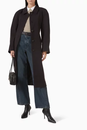 Belted Trench Coat in Wool-blend