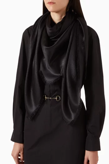 Fringe Shawl in Silk Wool Lamé