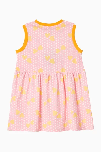 فستان بنقشة بلا أكمام قطن