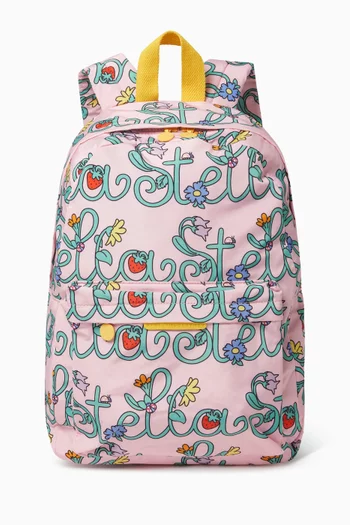 حقيبة ظهر ستيلا بطبعة شعار الماركة نايلون