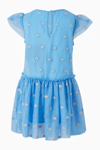 فستان تول مطرز