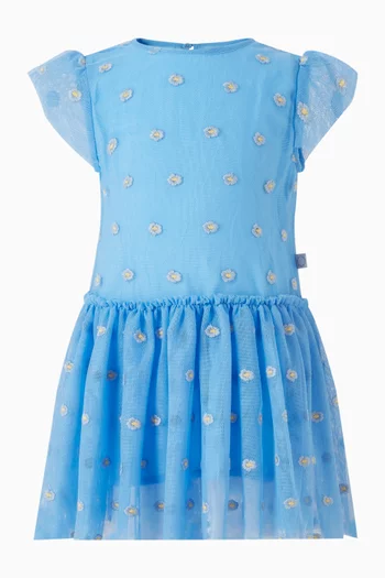 فستان تول مطرز