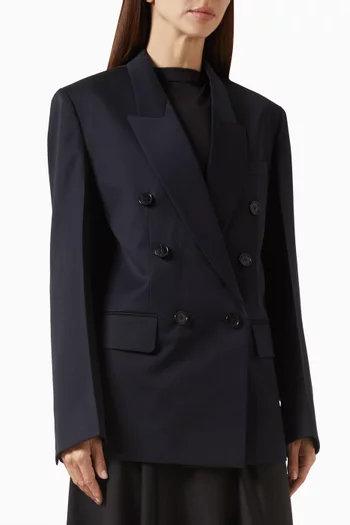 Double-breasted Tailored Blazer in Wool Blend