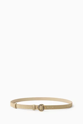 La Ceinture Salon Belt in Croc-embossed Suede